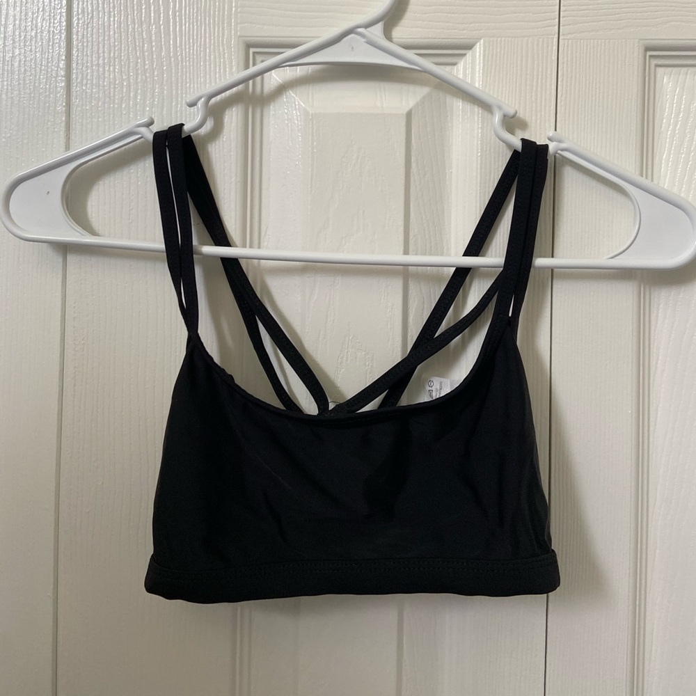 Black athletic bikini top